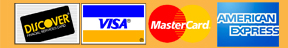 Visa, Master Card, Discover and American Express